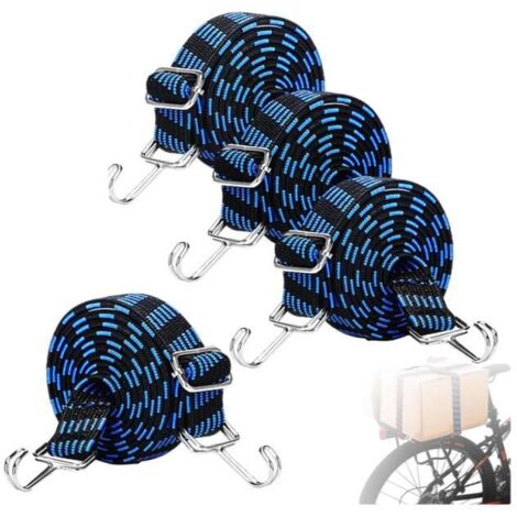 Tendeurs Elastique avec Crochets,Pack de 4 Tendeur Elastique Réglables Elastique 1M Corde Elastique Plate Tendeur pour (1/4)