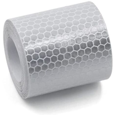 Autocollant décoratif - Bande réfléchissante de sécurité - Blanc - 5 cm x 300 cm - Cristal (1/4)