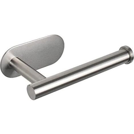 Porte Papier Toilette - on and Off - Support Premium - Acier Inoxydable - Argent - Sans Perçage (1/4)