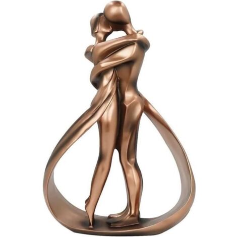 Statue,Embrasser Amant Statue Câlin Couple Sculpture Art Figure Abstraite Moderne Décoration Fait Main Cadeau De Mariage Souvenir (1/4)