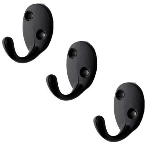 Lot de 3 Patère Murale en Zinc Crochet Porte Manteau-Noir MKK58 (1/4)