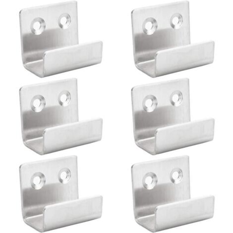 Crochet Mural - Inox - 6 Pcs - Antirouille - Capacité de Charge 35 kg - Salle de Bain (1/4)
