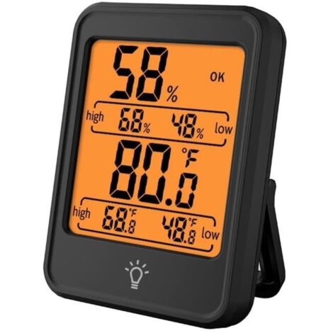 Moniteur de Température Humidité Intérieur Rétroéclairage Hygromètre Sans Fil Thermomètre Station Météo Moniteur (1/4)