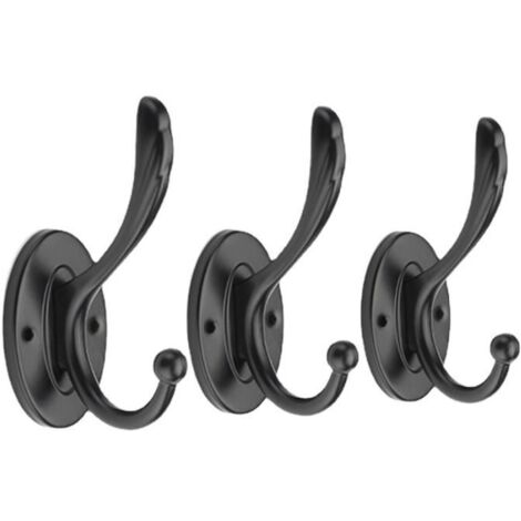 Ensemble de porte-manteau 5 pièces, patère murale, patère rétro pour porte-manteau salle de bain cuisine - noir (1/4)