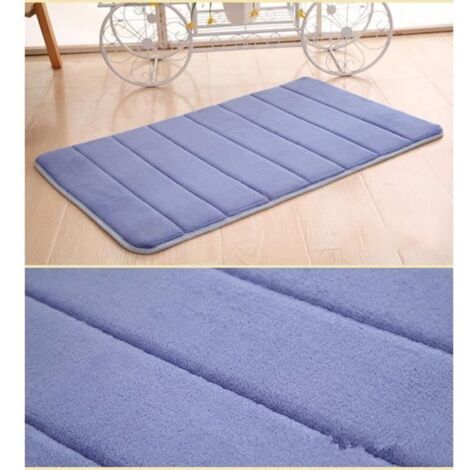 Tapis de Bain,Tapis en mousse à mémoire de forme, antidérapant, doux, corail, 40x60cm, décor de sol de cuisine, - Type Bleu (1/4)