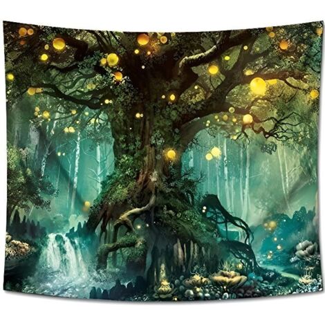 Tenture murale - Européen - Floral 3D - Forêt réaliste - Multicolore - 80'' x 60'' (1/4)