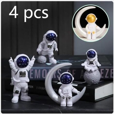 Objet décoratif - Spaceman - Ornement de bureau - 4 pièces - PVC - Bleu (1/4)