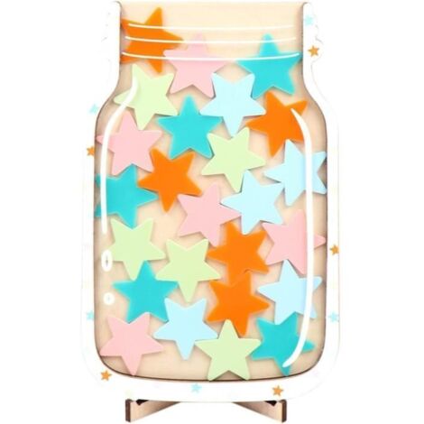Star Jar Reward System, Bocal de Récompense, Star Reward Jar Décor Garçons Filles Bon Comportement Récompense Jar Responsabilité (1/4)