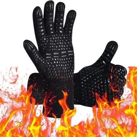 Gant Four Gant Barbecue,Antidérapant Silicone Gant Anti Chaleur Jusqu'à 800℃, Universel Gant Cuisine Four pour Grill BBQ, Cuisine (1/4)