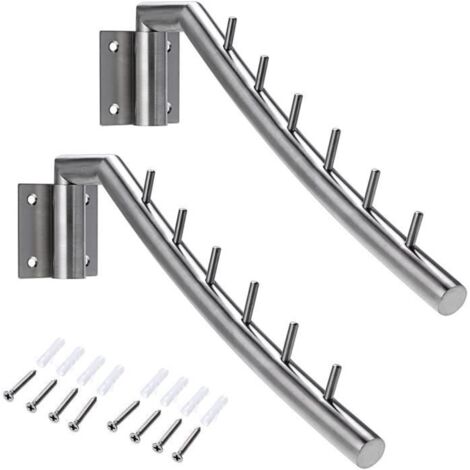 Patère - Inox - 2Pcs - 34cm - 180° - Multi-usage (1/4)