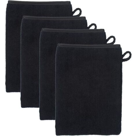 Gants de Toilette - Non spécifié - Lot de 4 - 13 x 20 cm - Coton Naturel - Lavable en Machine (1/4)