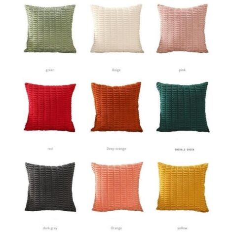 2x Taies d'Oreiller Carrées Housse de Coussin de Mode Chaise Lit Canapé Décor 45x45cm (1/2)