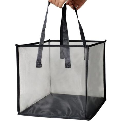 Panier à linge - Noname - Pliable - Polyester à mailles - 33x33x33 cm - Blanc (1/4)
