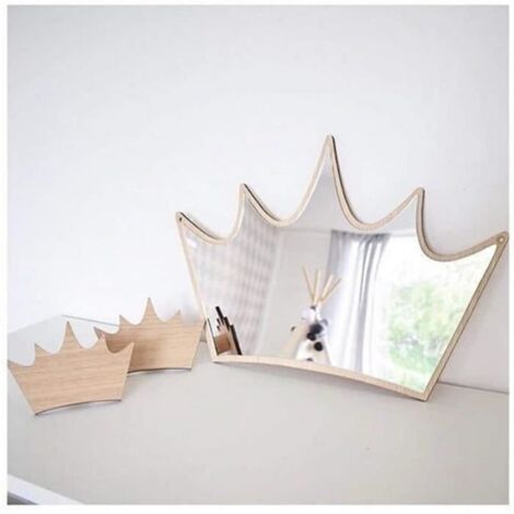 Couronne Miroir incassable en acrylique et en bois - décoration idéale pour une chambre d’enfant (1/2)