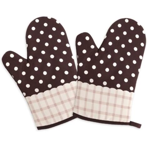 Gants de Four - Aant - Antidérapants - Résistance à la Chaleur 160°C - Coton Noir - 1 Paire (1/4)