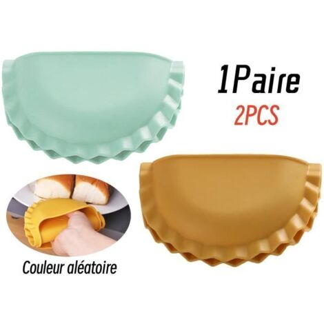 Gants de Cuisine - Antidérapants - Résistants à la Chaleur - Silicone - Couleur Aléatoire - 2 pièces (1/4)
