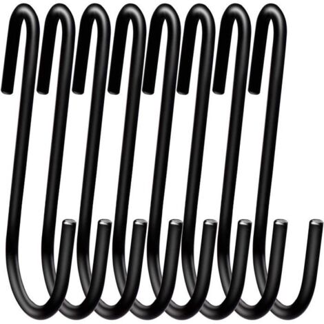 AJW-Lot de 12 crochets de suspension robustes en forme de S de 10 cm pour cuisine salle de bain chambre à coucher et bureau (X[35] (1/4)