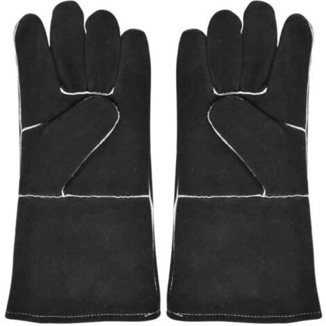 Gant Barbecue, Gant CheminéE Feu, Gants De Four, Gant en Cuir RéSistant à La Chaleur, Gant De Protection Ignifuge, pour Grill BBQ (1/4)