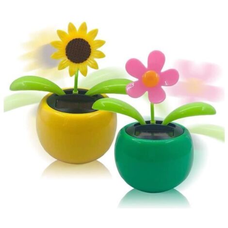 Ornements de voiture - Fleur de Danse Solaire - Tournesol - Plastique - Énergie solaire - Design contemporain (1/4)