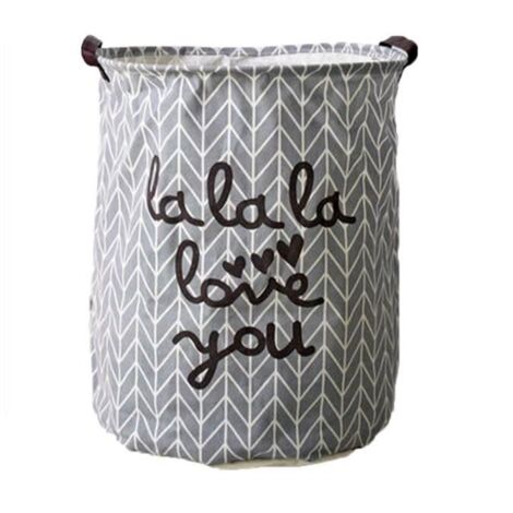 Panier à linge pliant en coton Panier à linge Panier de rangement Panier Barils de rangement Poubelles faciles à laver gris (1/4)