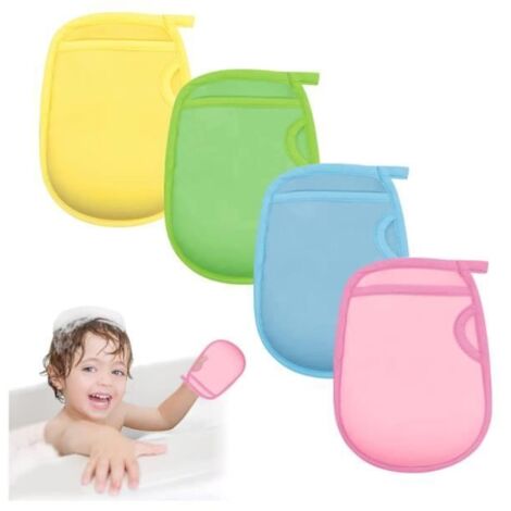 Gants de Bain exfoliants - 4 Pièces - Blanc - Adulte (1/4)