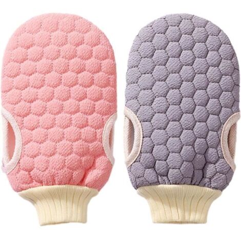 2Pcs Gant Exfoliant Corps,Gant Exfoliant Corps Poils,Gant Exfoliant Élimine Cellules Mortes De Peau – Gant De Toilette Exfoliant (1/4)