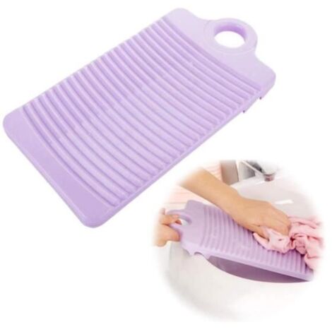 Planche à laver - Outil de nettoyage - Antidérapante - Plastique épais - Trépied fixe - Violet