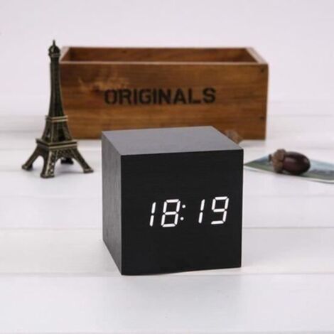 Réveil en Bois - ADTOBAST - LED Numérique avec Activation Vocale et Fonction Snooze (1/4)