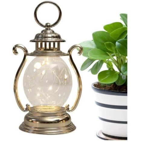 Lanterne LED,Lampes de chevet à l'ancienne - Lanterne rustique à piles, lampe d'extérieur antique pour le camping, la randonnée, (1/4)