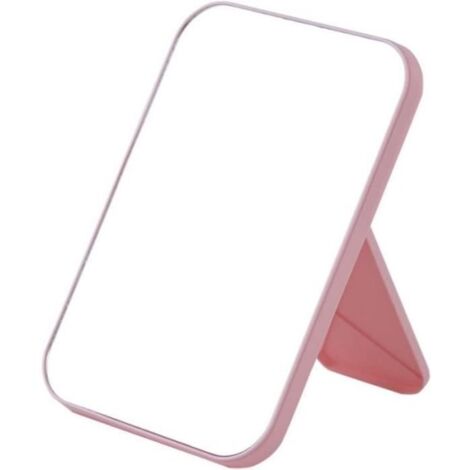 Miroir de Maquillage, Miroir Super HD Table Miroir Support Pliable Conçu Maquillage Miroir Mains Libres/Portable Miroir (Rose) (1/4)