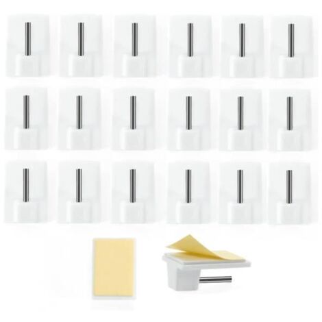 Crochet Rideau - Noname - 50 Pcs - Blanc - Adhésif - Intérieur (1/4)