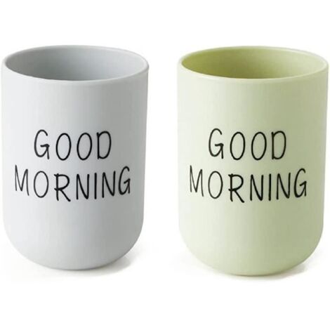Mug brosse à dents 2Pcs en plastique, Mug brosse à dents couple, Mug brosse à dents (1/4)