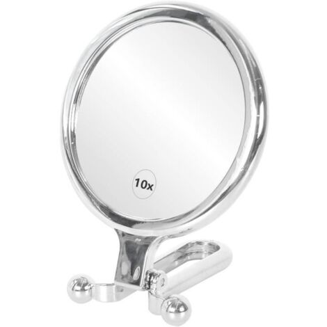 Miroir à Main - Non spécifié - Miroir Grossissant 1X/10X - Pliable - Portable - 360° Rotatif (1/4)