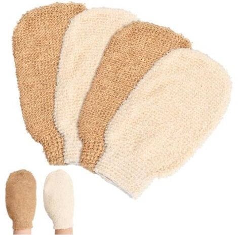 Gant de Toilette - Jute - Exfoliant - Naturel - Lavable (1/4)