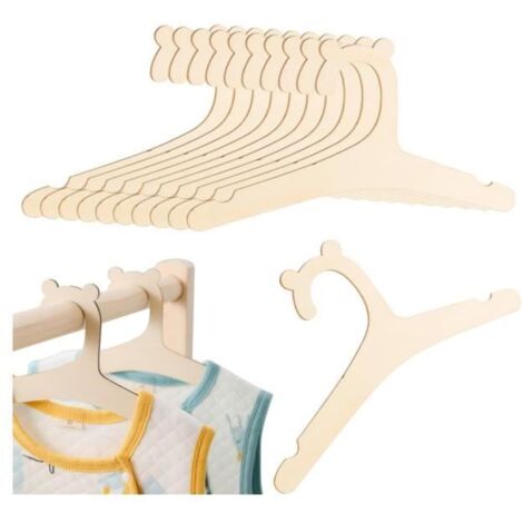 Cintres en Bois - Bébé - Lot de 10 - Antidérapants - Économie d'espace - Design mignon