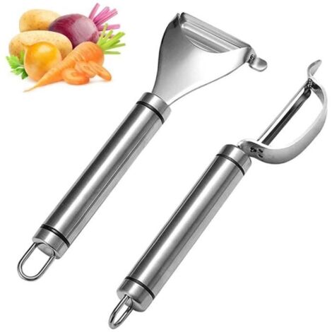 Éplucheur de légumes - Acier Inoxydable - Multifonctionnel - 2 pcs - Design Contemporain - Antidérapant (1/4)