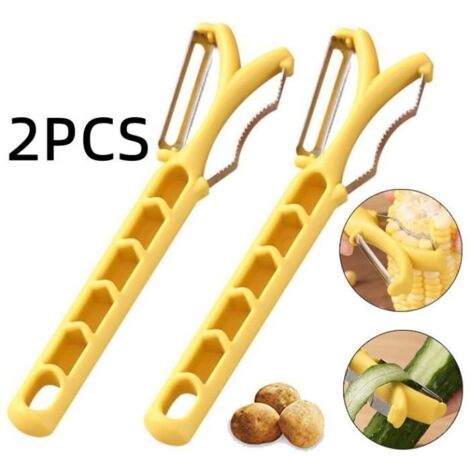 Éplucheur de légumes multifonctionnel - MARQUE - Jaune - Acier Inoxydable - Ergonomique - 174.3cm (1/4)