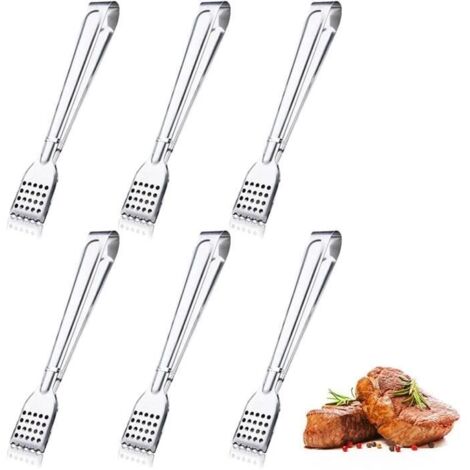 Pince de Cuisine - INOX - 6pcs - 2 Tailles - Ergonomique - Résistant à la Chaleur (1/4)
