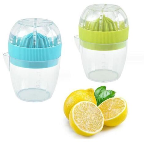 Presse agrume manuel - 2 pièces - Plastique - Couleur vert, bleu - 10.57cm (1/4)
