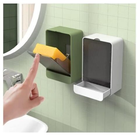 Porte-Savon - Non spécifié - Modèle avec Couvercle - Drainage Amovible - Support Mural - Blanc (1/4)