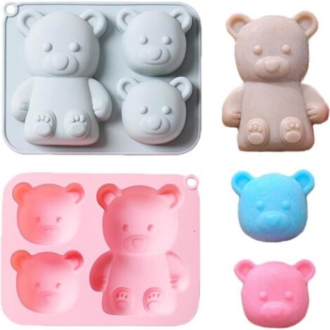Moules à Gâteaux - Non spécifié - Petit Ours - Silicone - 2PCS - Compatible Congélateur et Lave-Vaisselle (1/4)