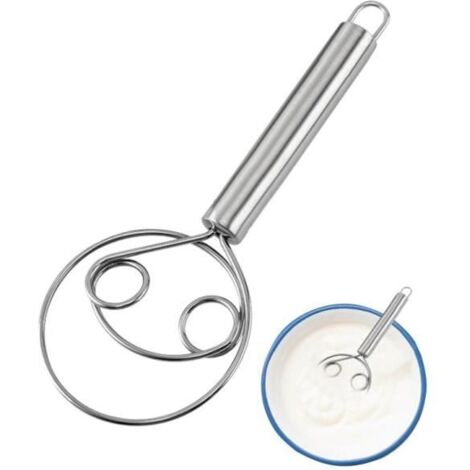Fouet à pâte , mélangeur de pâte de cuisine, fouet manuel en acier inoxydable pour pâte, fouet à pâte professionnel, (1/4)