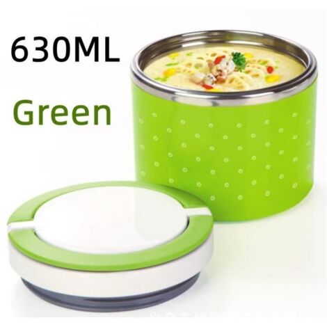 Boîte Alimentaire Isotherme - Non spécifié - 630ML - Acier Inoxydable - Étanche - Vert (1/4)