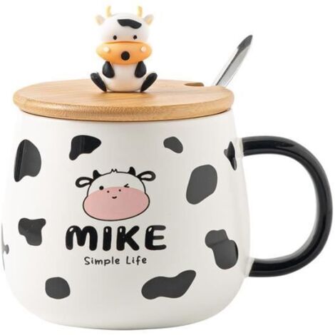 Tasse à café - VACHE - 480 ml - Céramique - Avec couvercle - Compatible lave-vaisselle (1/4)