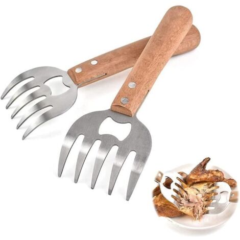 2 pcs Griffes de Viande BBQ Griffes d’Ours BBQ pour Le Porc effiloché Griffes de Patte de Viande d’Ours pour hacher et déchirer . (1/2)