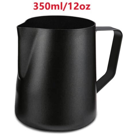 Tasse à mousse - Barista - Acier inoxydable - 350ml - Noir - Antiadhésif Teflon (1/4)