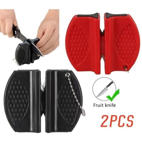 Aiguiseur de couteaux - Manuel - 2 niveaux - Portable - Acier tungstène - Céramique (1/4)