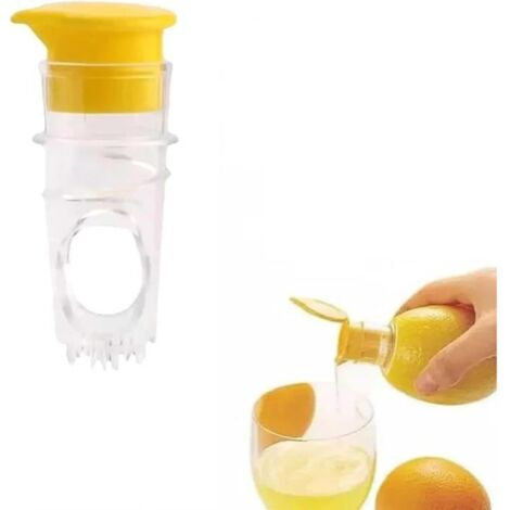 Presse Citron Manuel ABS Presse Agrumes avec Bec Verseur Mini Presse Citron Petit et Portable pour Citrons, Oranges, Pamplemousses (1/4)