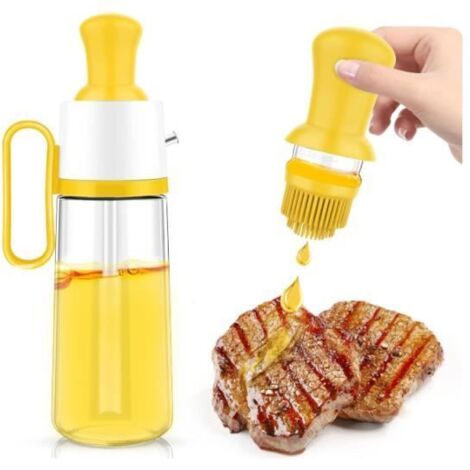Distributeur d'huile - Qualité Alimentaire - Bouteille en Verre - Pinceau en Silicone - Étanchéité Anti-Fuite (1/4)