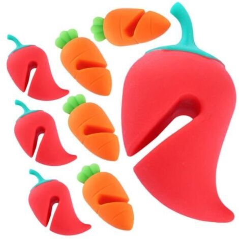 8 Pièces Anti-débordement de couvercle de casserole pince à pot en silicone lève-couvercle de casserole couvercle poele ascenseur (1/4)